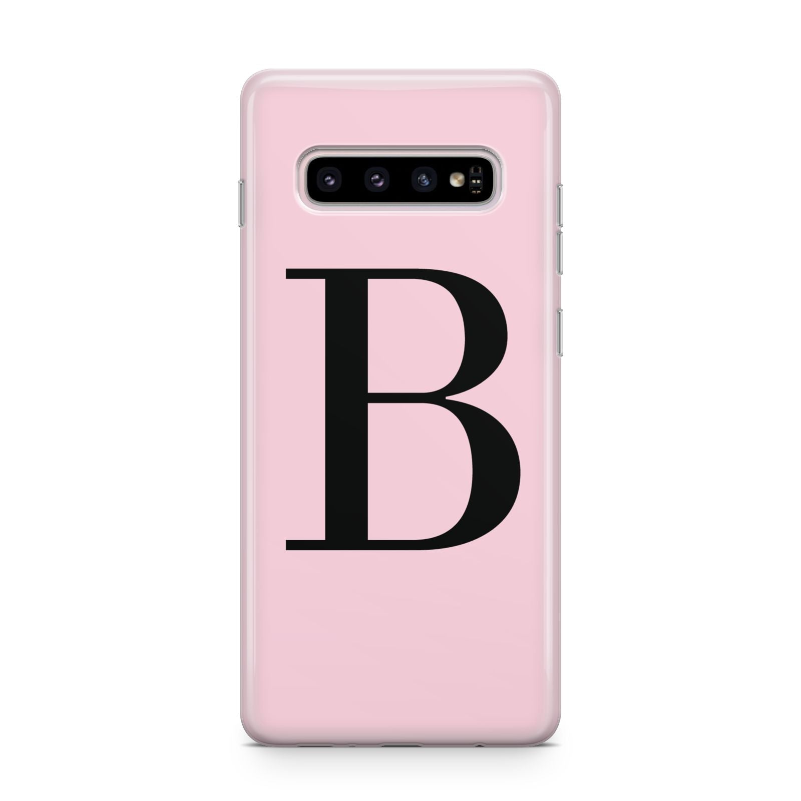 Personalised Pink Black Initial Samsung Galaxy S10 Plus Case