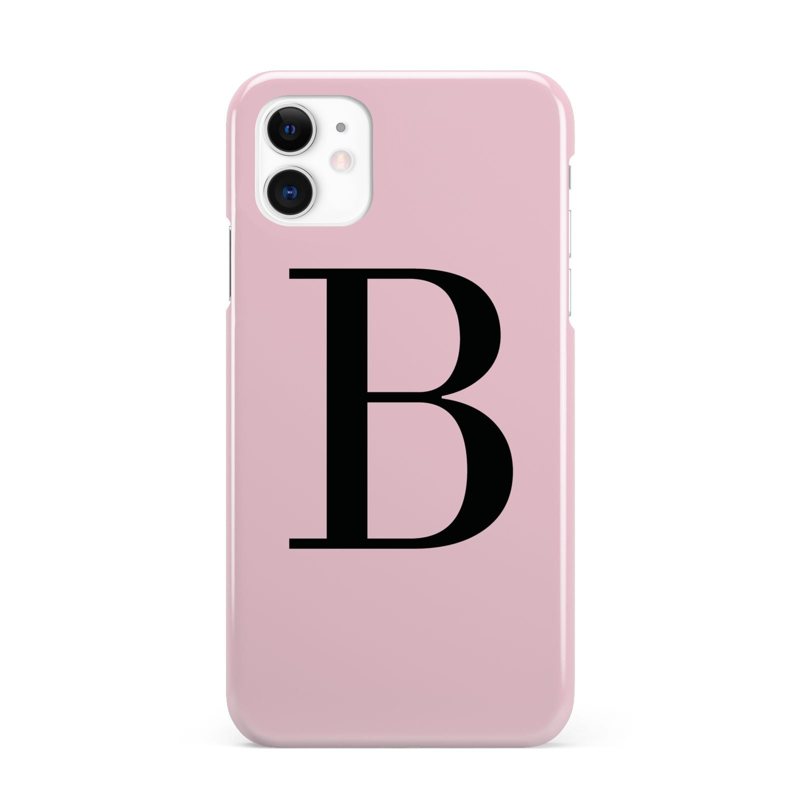 Personalised Pink Black Initial iPhone 11 3D Snap Case