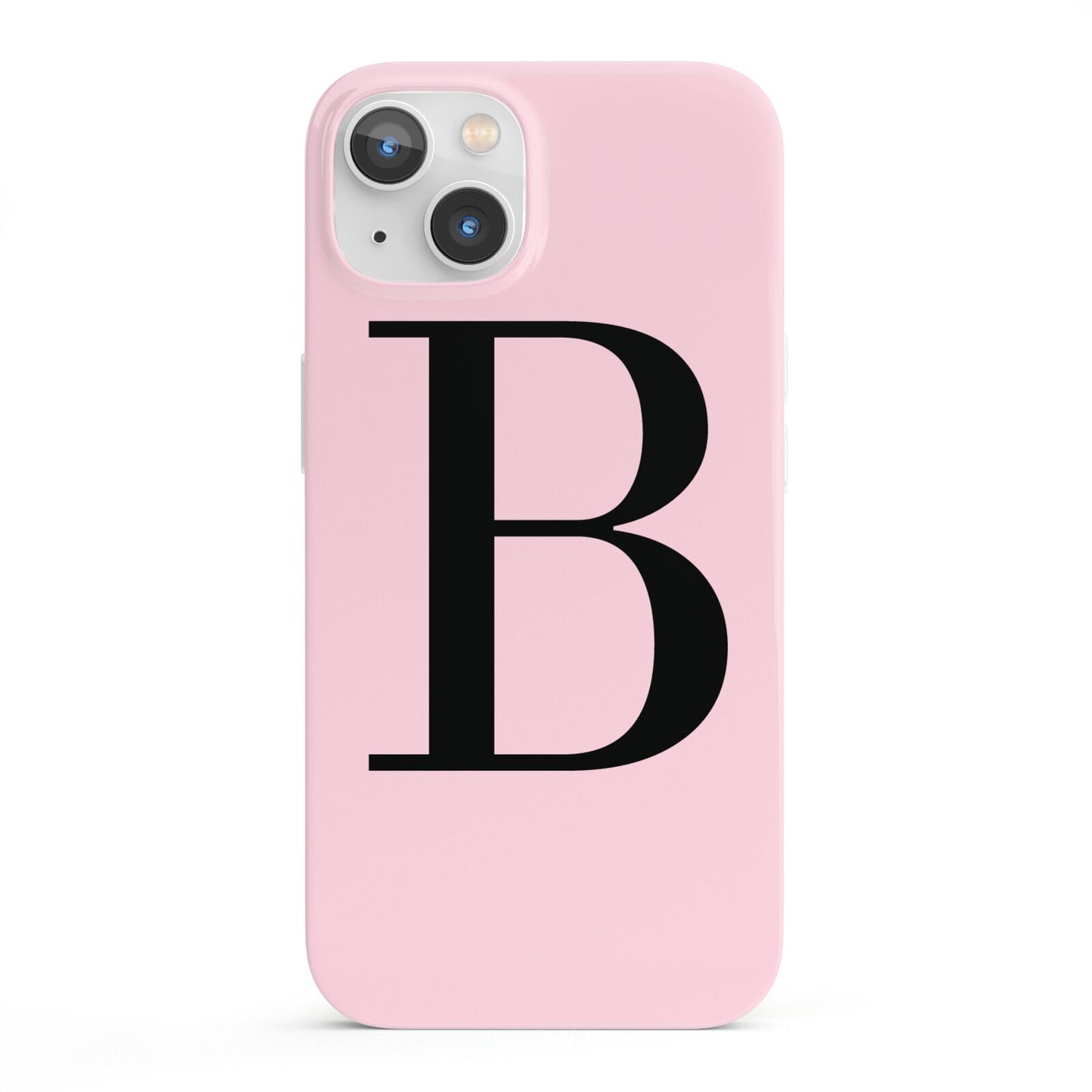 Personalised Pink Black Initial iPhone 13 Full Wrap 3D Snap Case