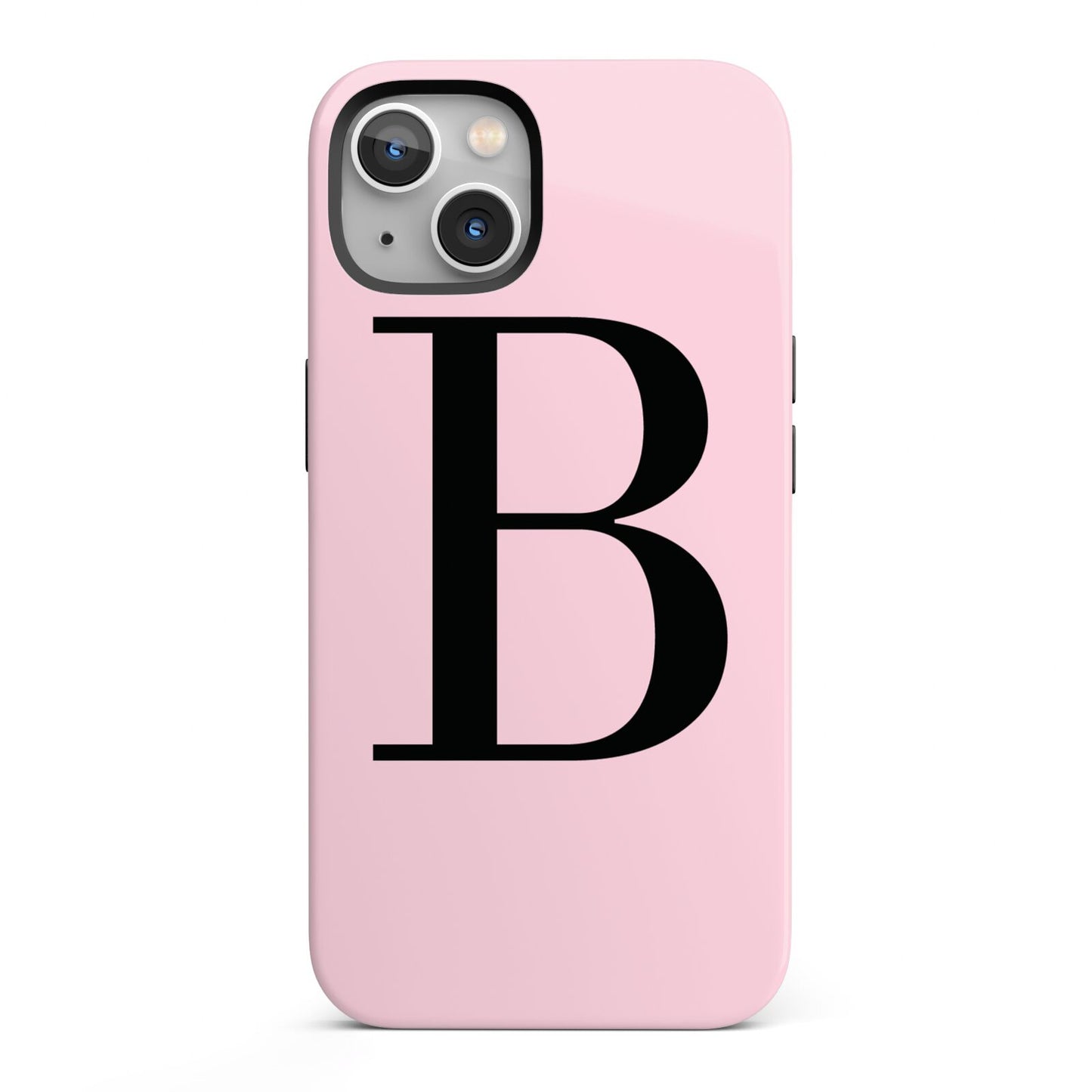 Personalised Pink Black Initial iPhone 13 Full Wrap 3D Tough Case