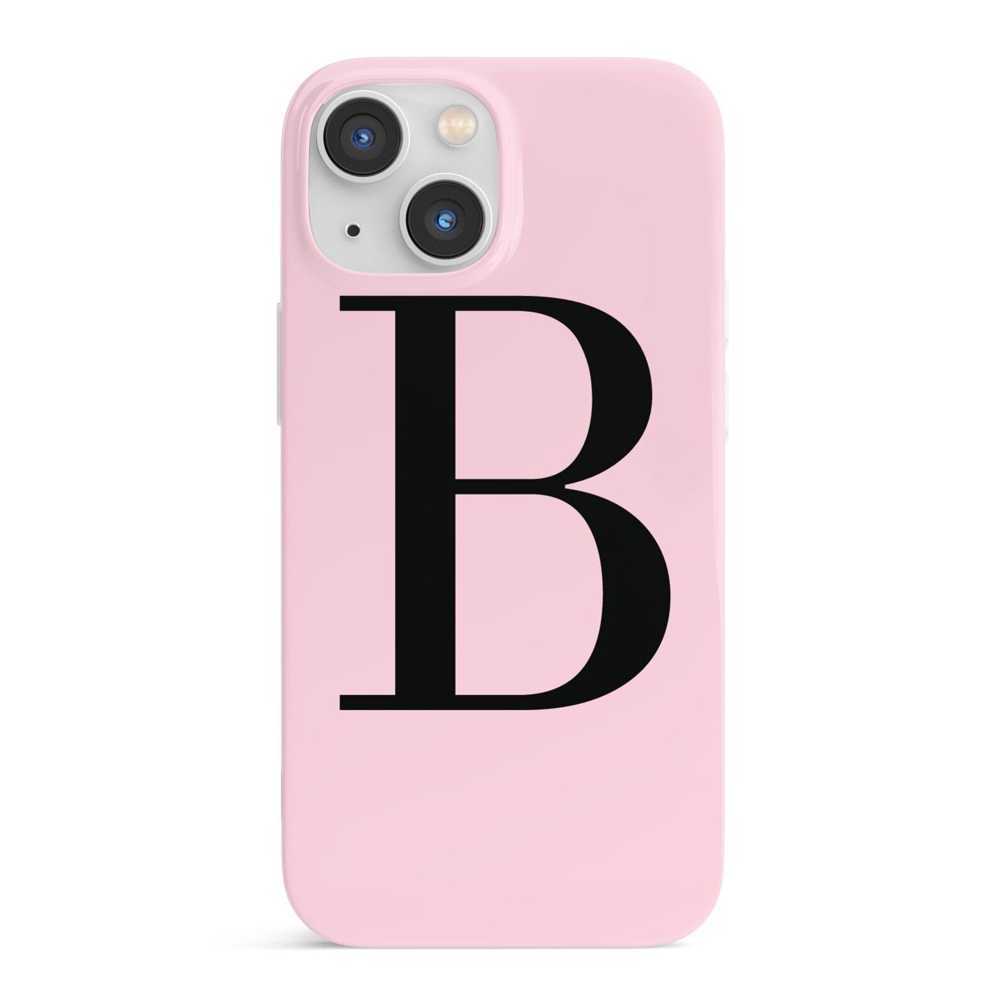 Personalised Pink Black Initial iPhone 13 Mini Full Wrap 3D Snap Case