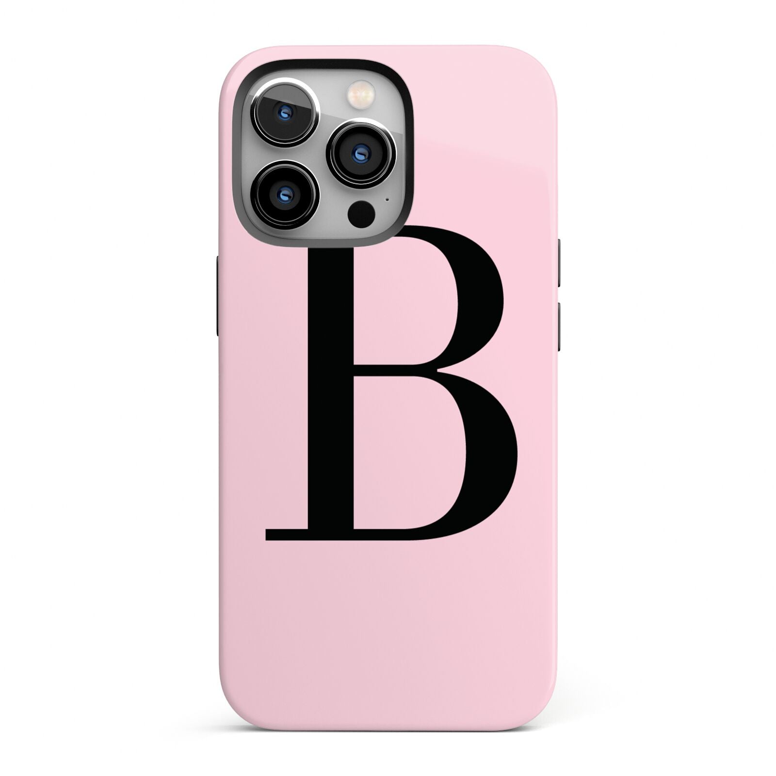 Personalised Pink Black Initial iPhone 13 Pro Full Wrap 3D Tough Case