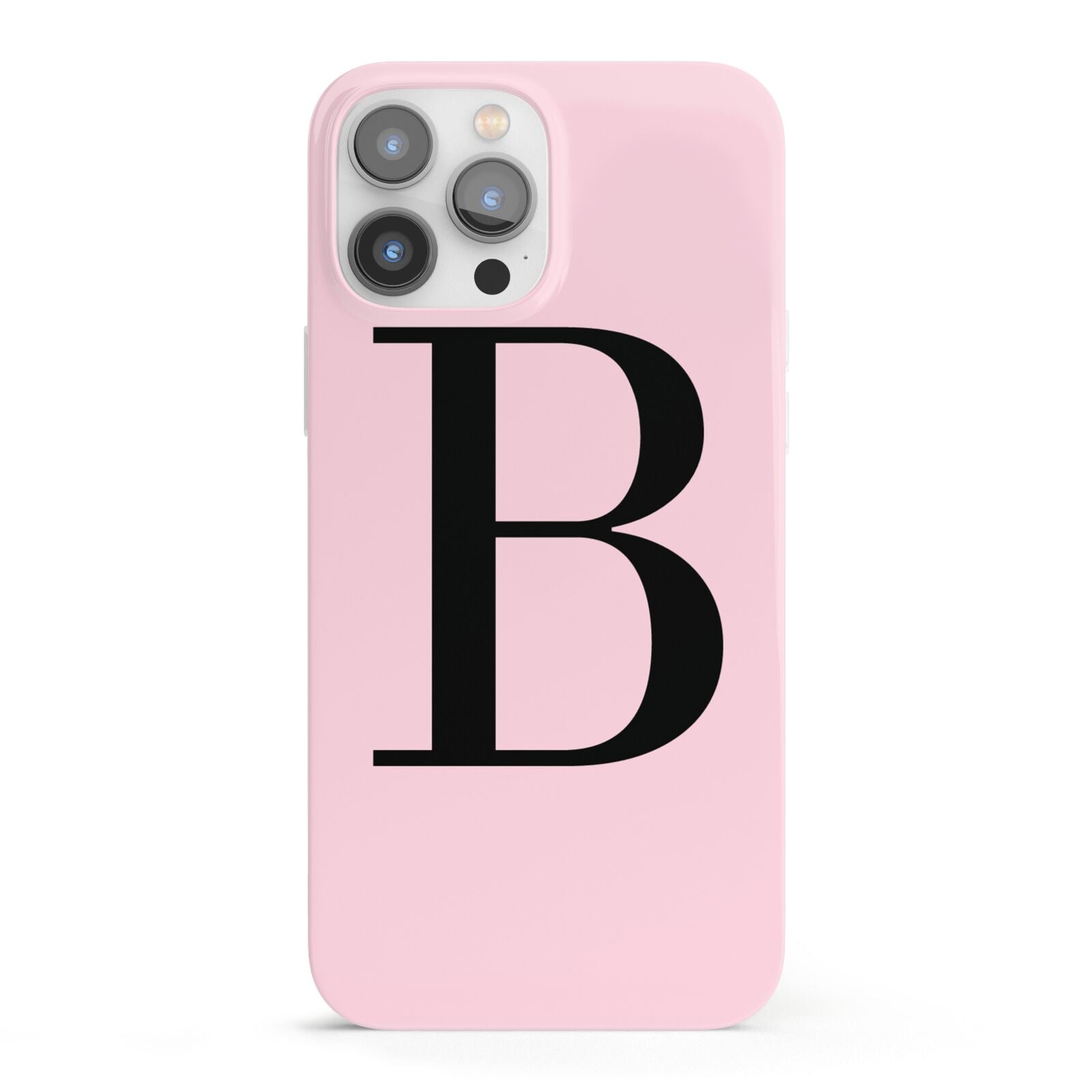 Personalised Pink Black Initial iPhone 13 Pro Max Full Wrap 3D Snap Case