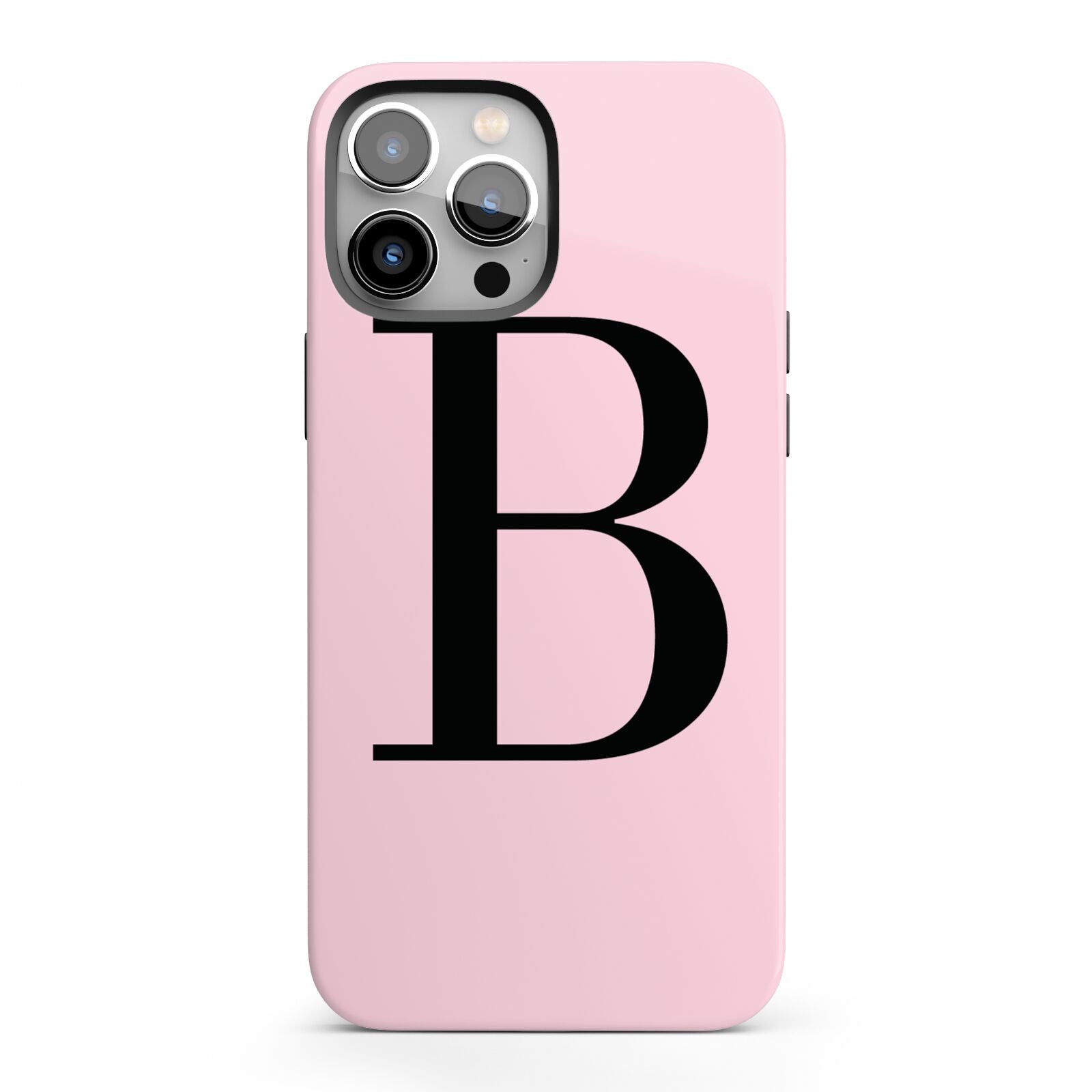 Personalised Pink Black Initial iPhone 13 Pro Max Full Wrap 3D Tough Case