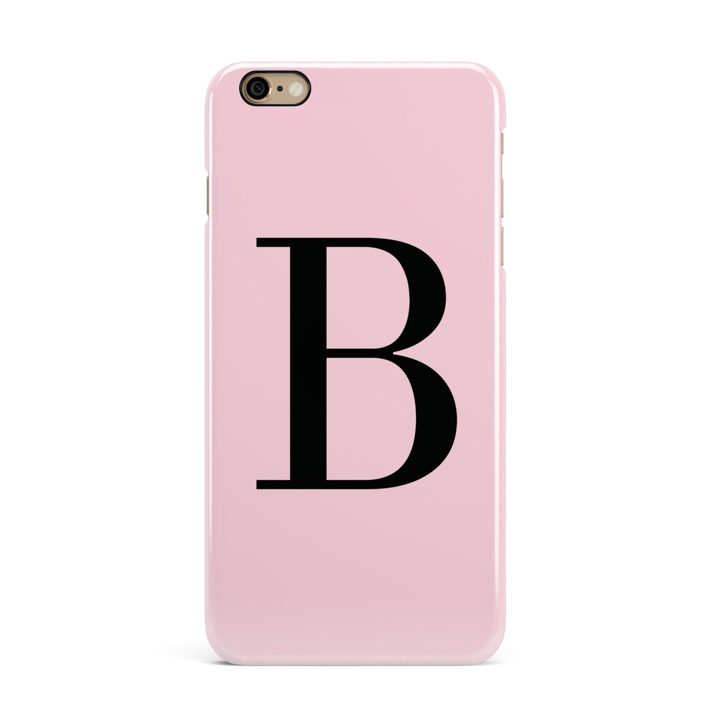 Personalised Pink Black Initial iPhone 6 Plus 3D Snap Case on Gold Phone