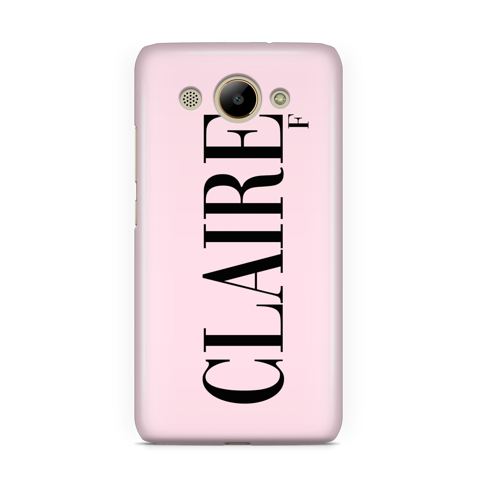 Personalised Pink Black Name Huawei Y3 2017