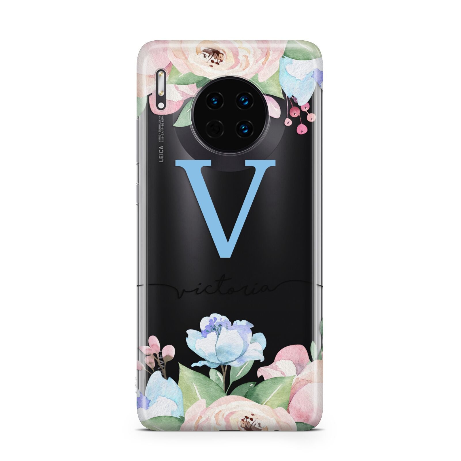 Personalised Pink Blue Flowers Huawei Mate 30