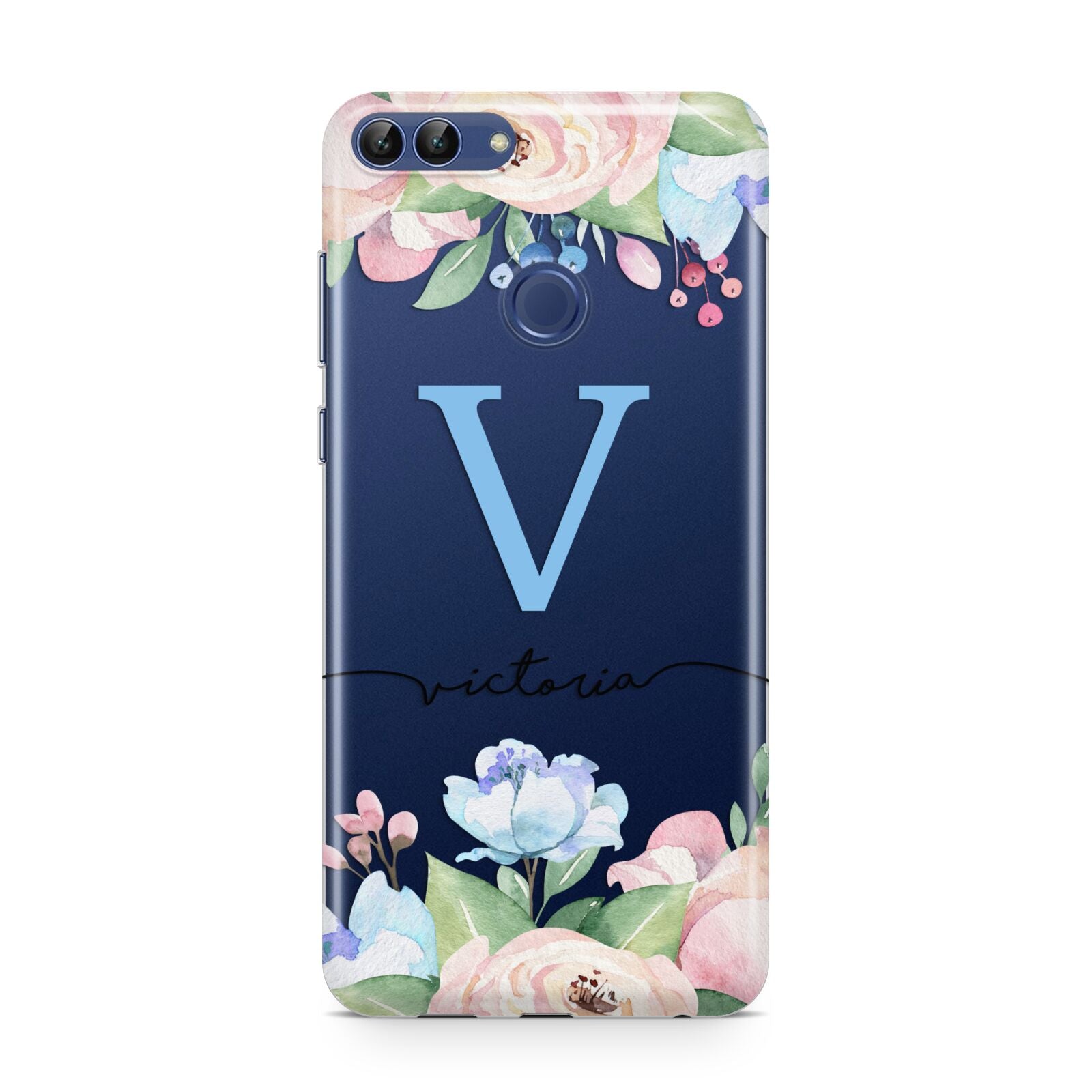 Personalised Pink Blue Flowers Huawei P Smart Case