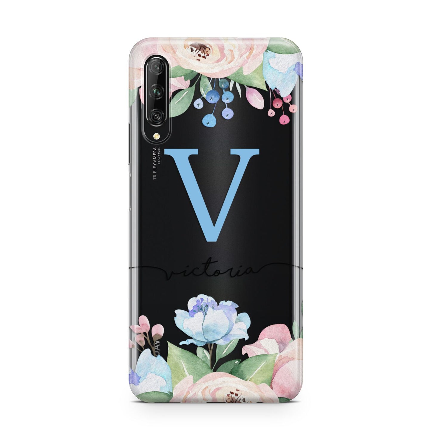 Personalised Pink Blue Flowers Huawei P Smart Pro 2019