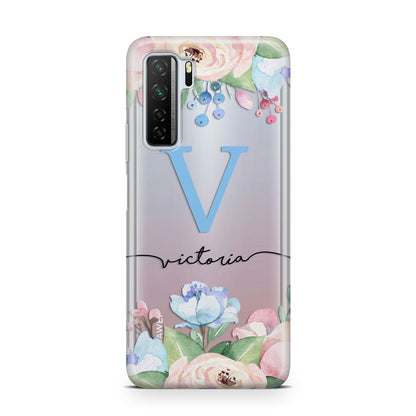 Personalised Pink Blue Flowers Huawei P40 Lite 5G Phone Case