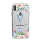 Personalised Pink Blue Flowers iPhone X Bumper Case on Silver iPhone Alternative Image 1