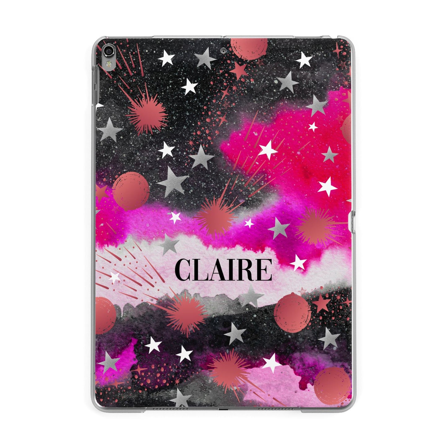 Personalised Pink Celestial Apple iPad Grey Case