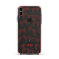 Personalised Pink Cheetah Apple iPhone Xs Max Impact Case Pink Edge on Black Phone