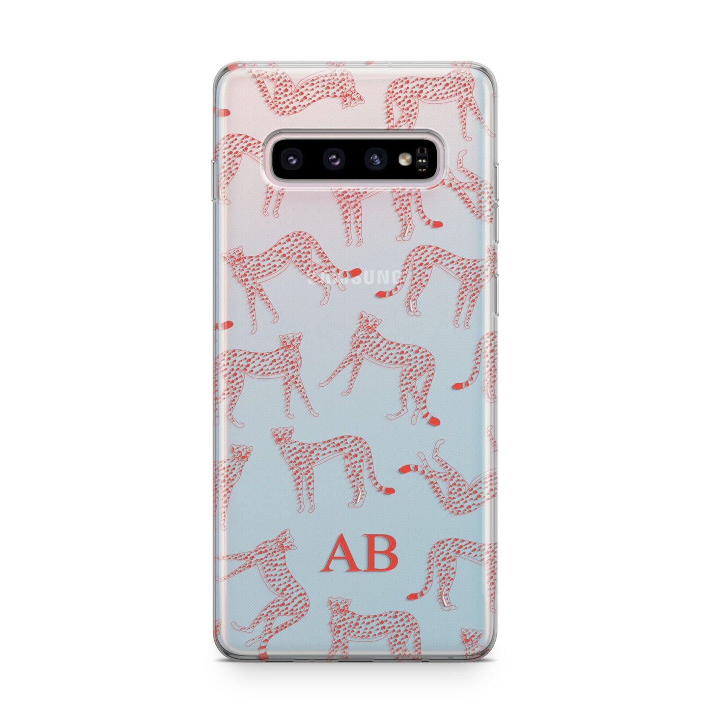 Personalised Pink Cheetah Samsung Galaxy S10 Plus Case