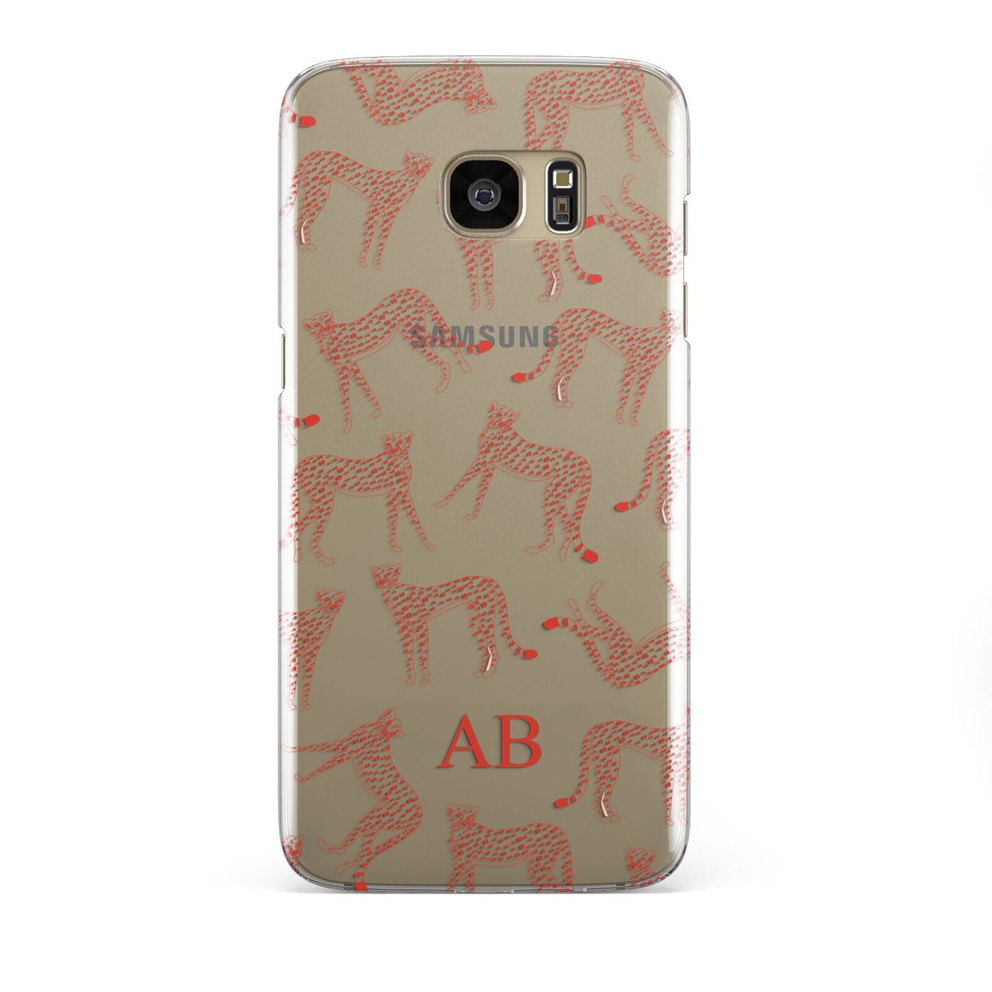 Personalised Pink Cheetah Samsung Galaxy S7 Edge Case