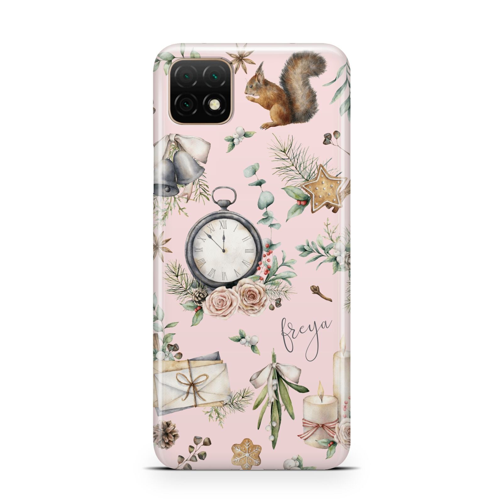 Personalised Pink Christmas Theme Huawei Enjoy 20 Phone Case