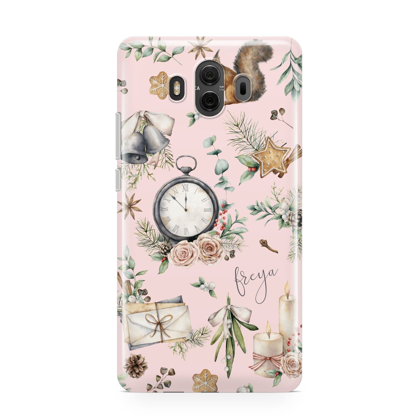 Personalised Pink Christmas Theme Huawei Mate 10 Protective Phone Case