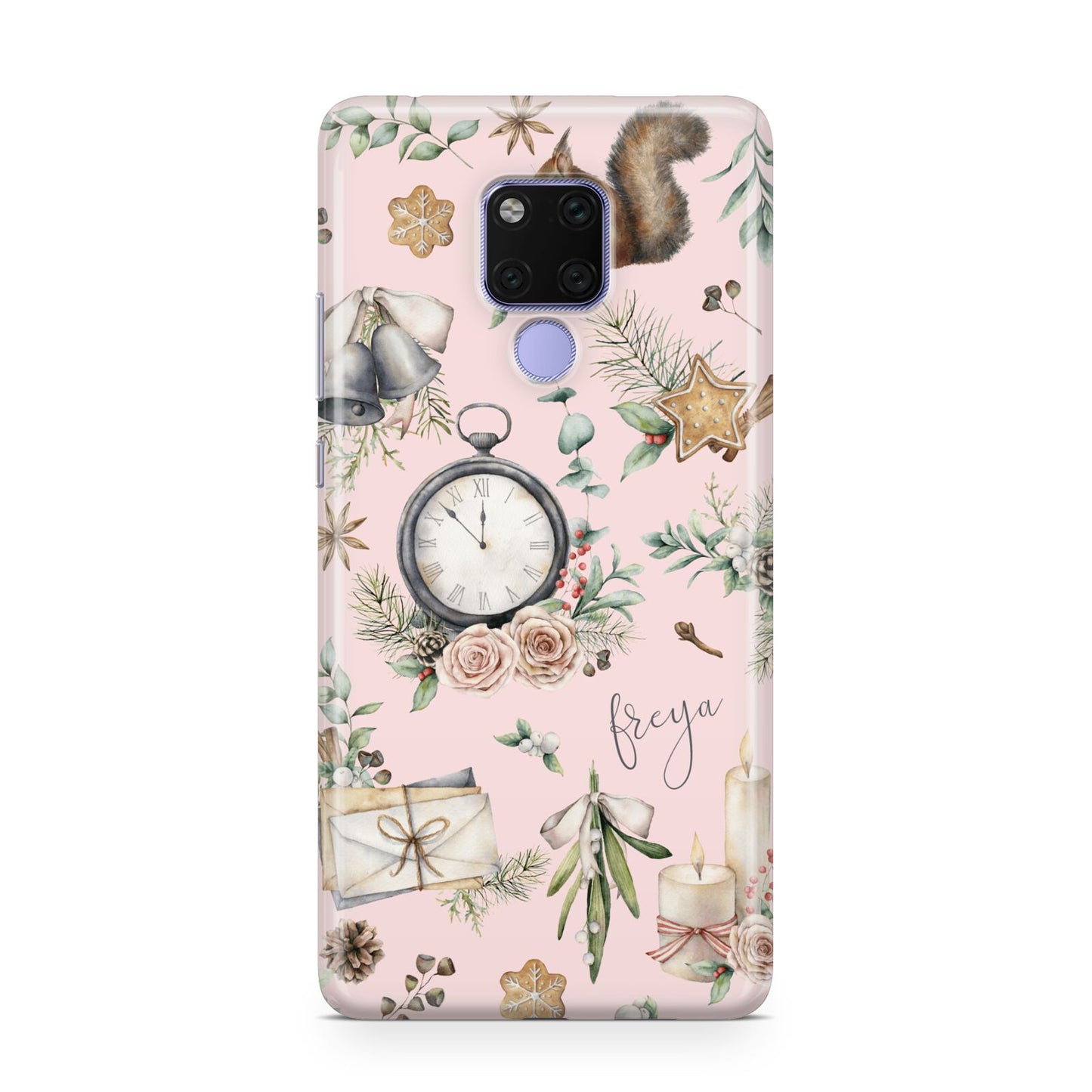 Personalised Pink Christmas Theme Huawei Mate 20X Phone Case