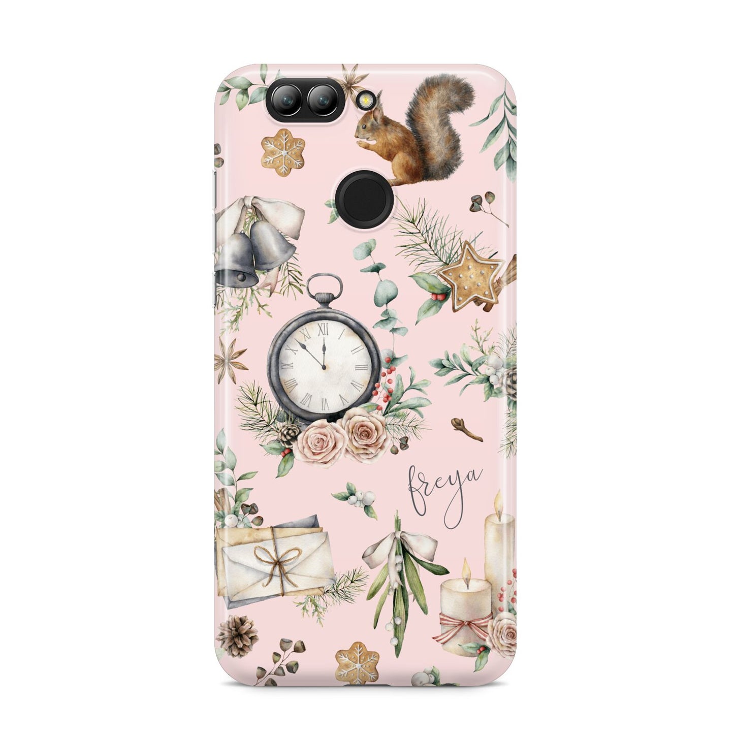 Personalised Pink Christmas Theme Huawei Nova 2s Phone Case