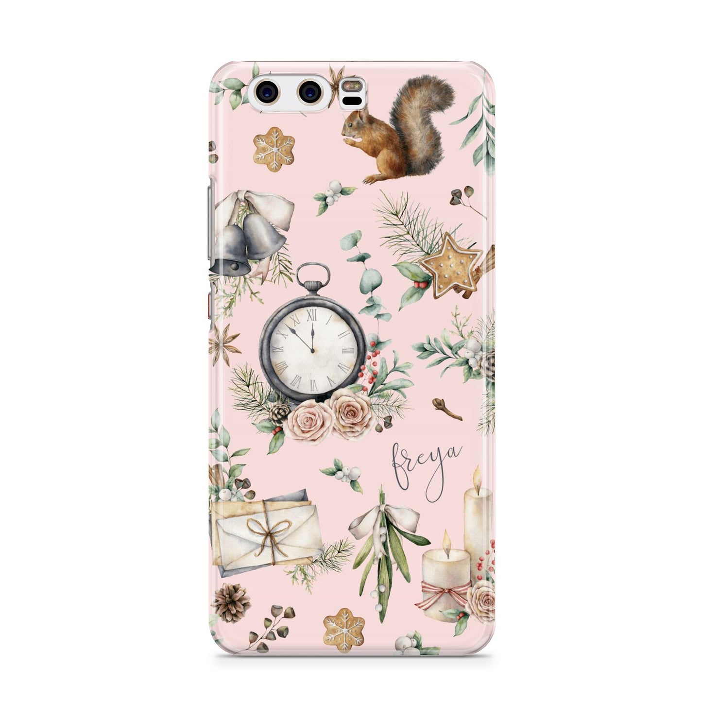 Personalised Pink Christmas Theme Huawei P10 Phone Case