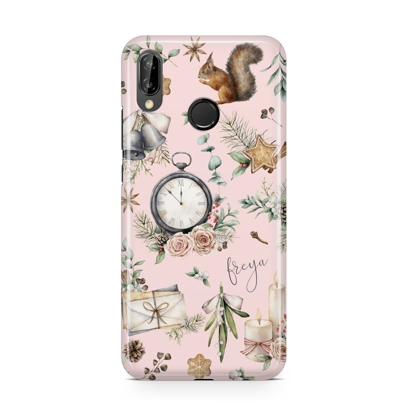 Personalised Pink Christmas Theme Huawei P20 Lite Phone Case