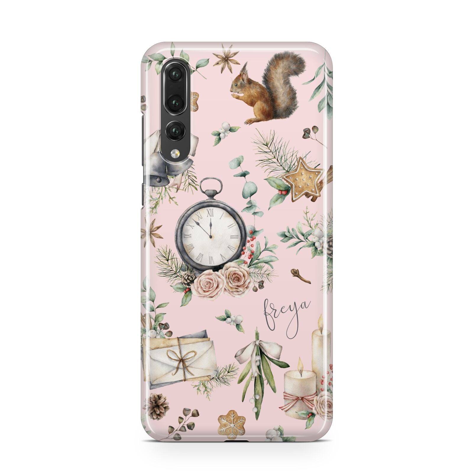 Personalised Pink Christmas Theme Huawei P20 Pro Phone Case