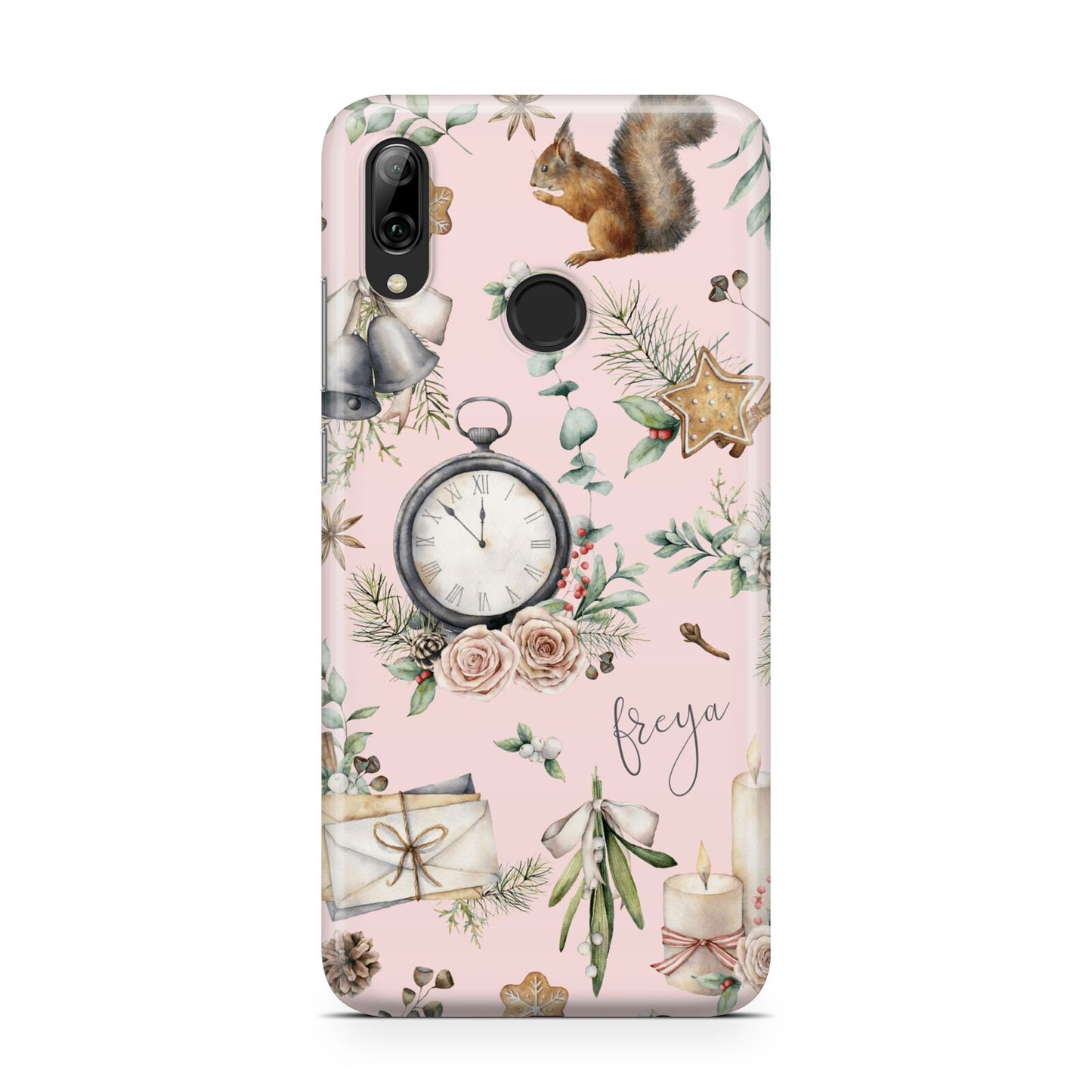 Personalised Pink Christmas Theme Huawei Y7 2019