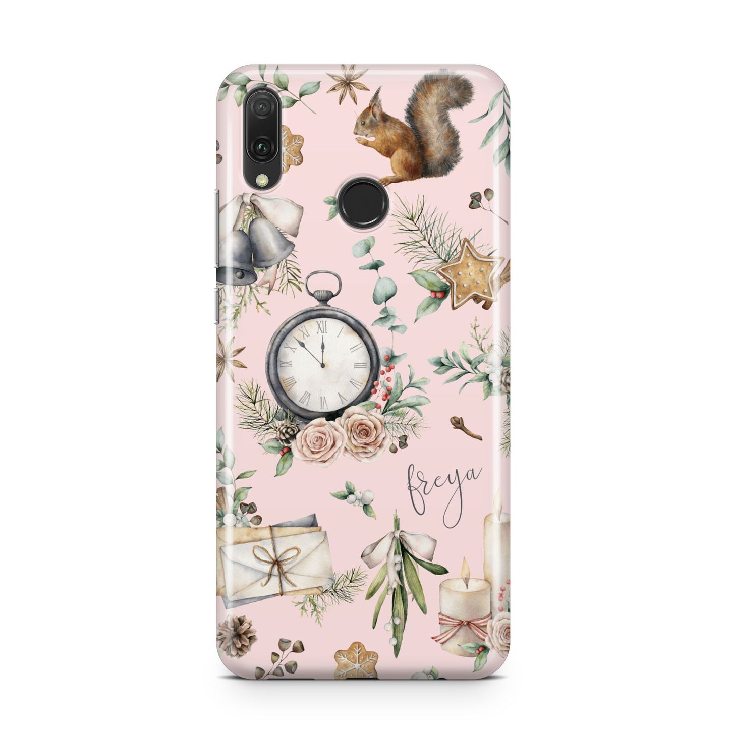 Personalised Pink Christmas Theme Huawei Y9 2019