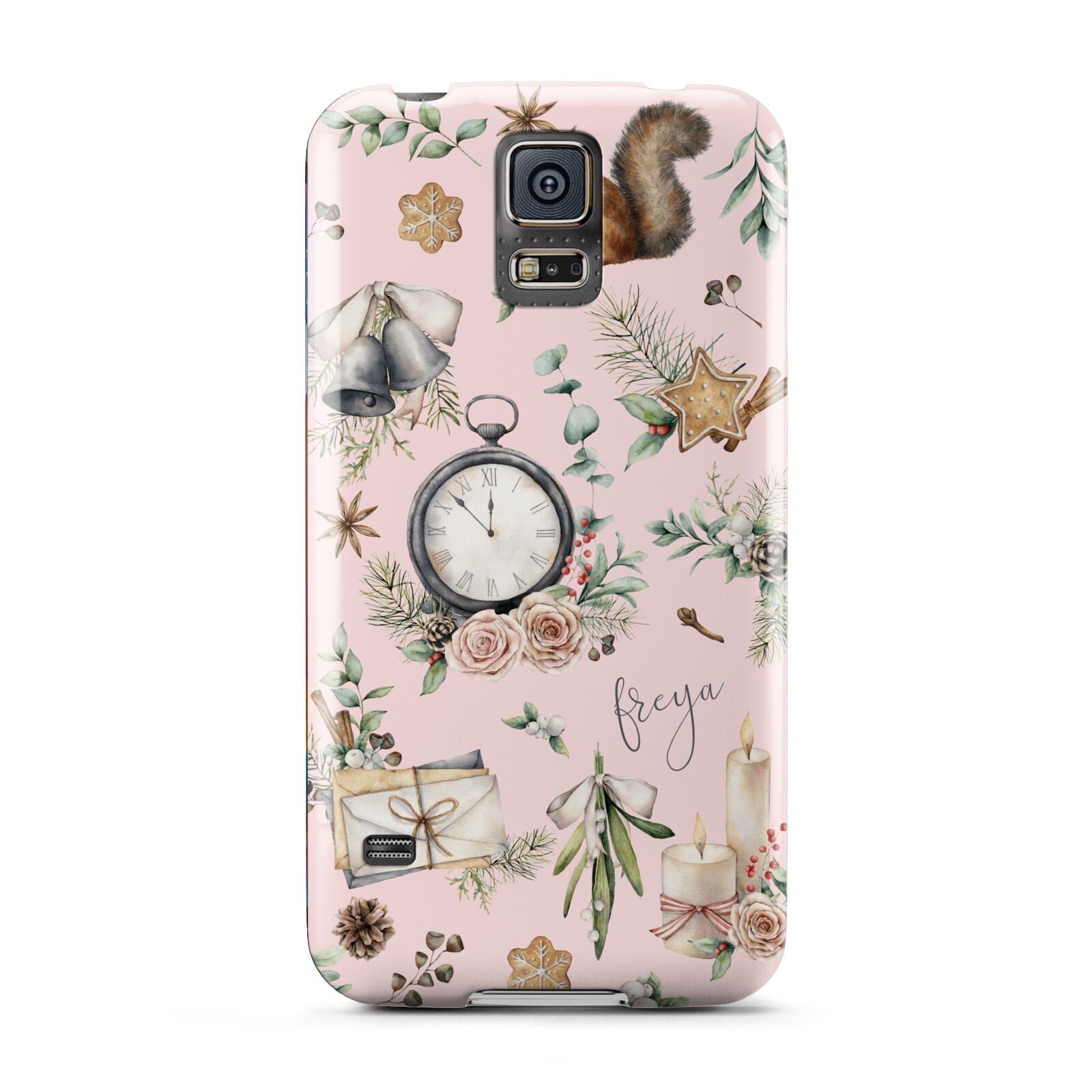 Personalised Pink Christmas Theme Samsung Galaxy S5 Case