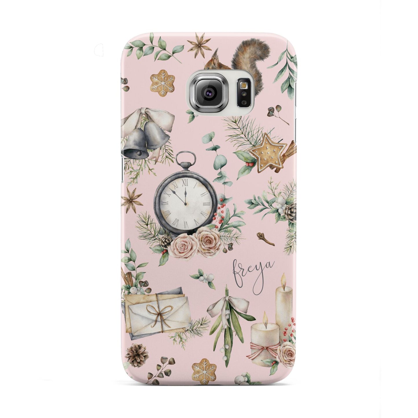 Personalised Pink Christmas Theme Samsung Galaxy S6 Edge Case