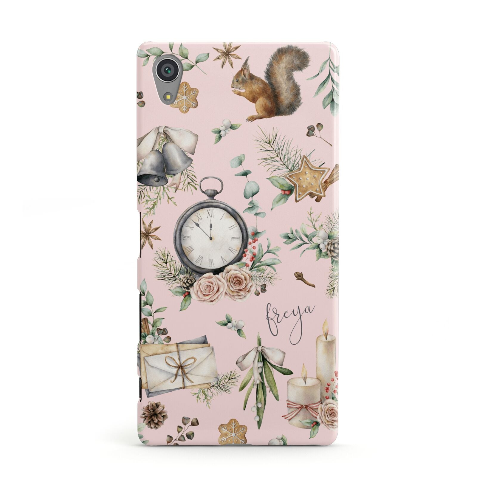 Personalised Pink Christmas Theme Sony Xperia Case