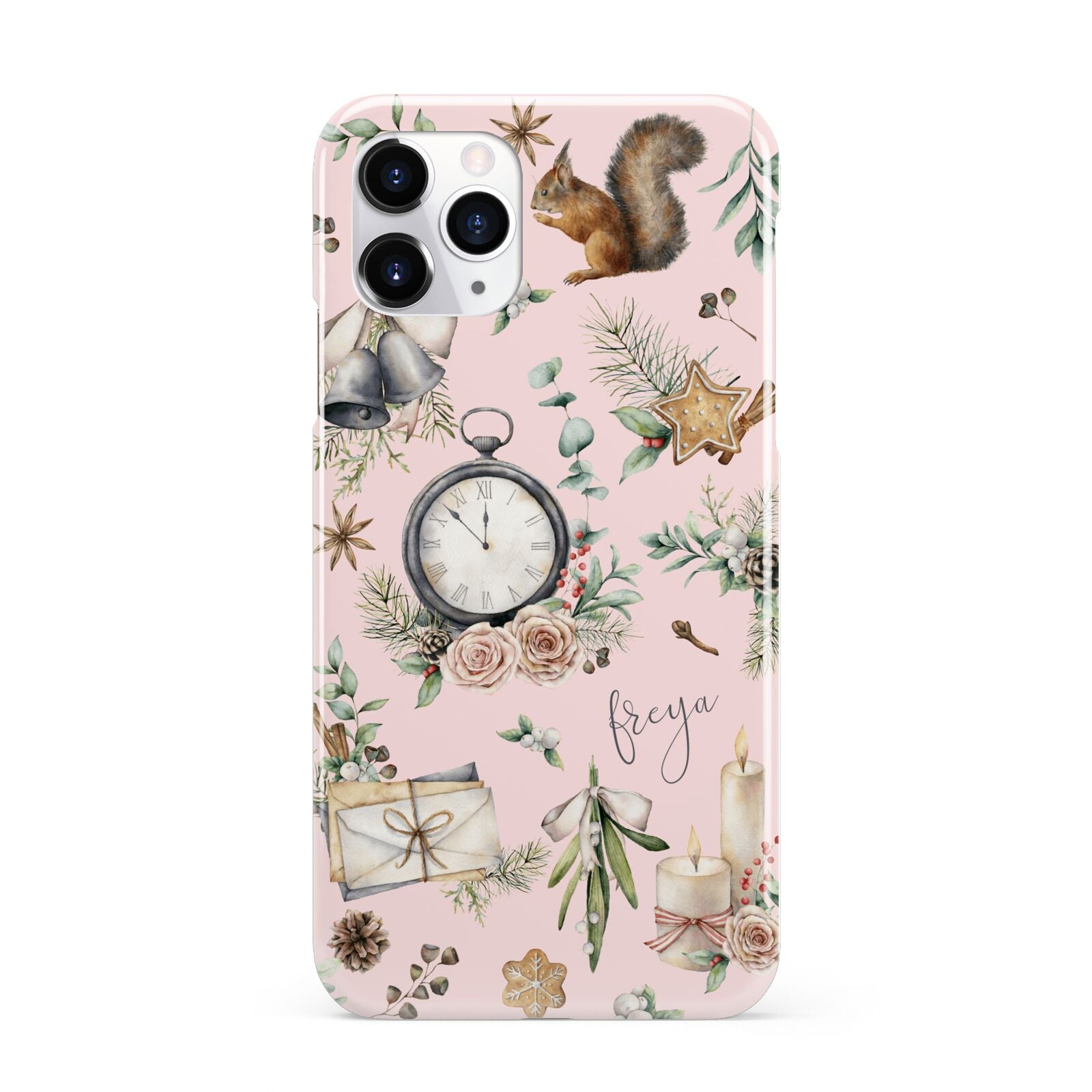 Personalised Pink Christmas Theme iPhone 11 Pro 3D Snap Case