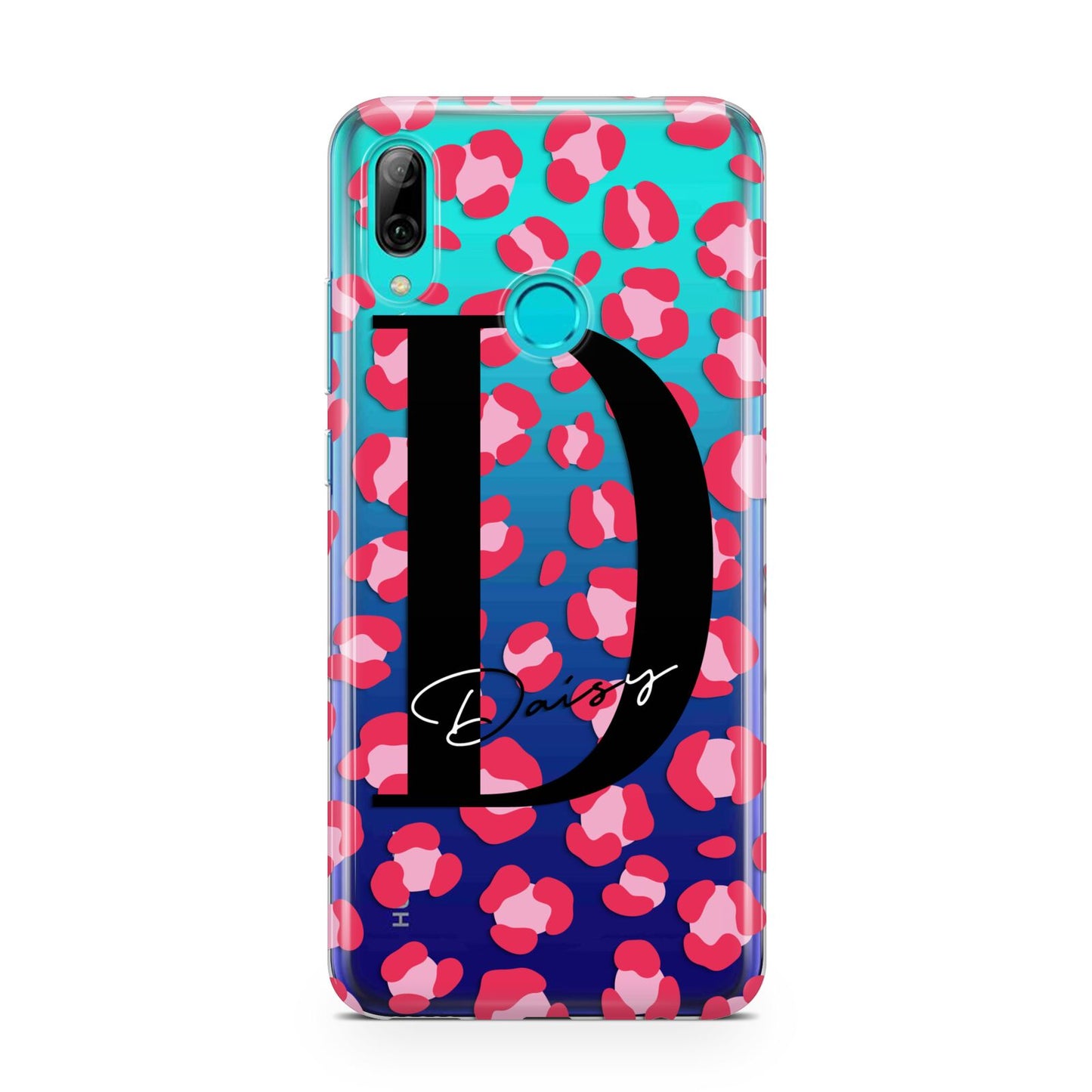 Personalised Pink Clear Leopard Print Huawei P Smart 2019 Case