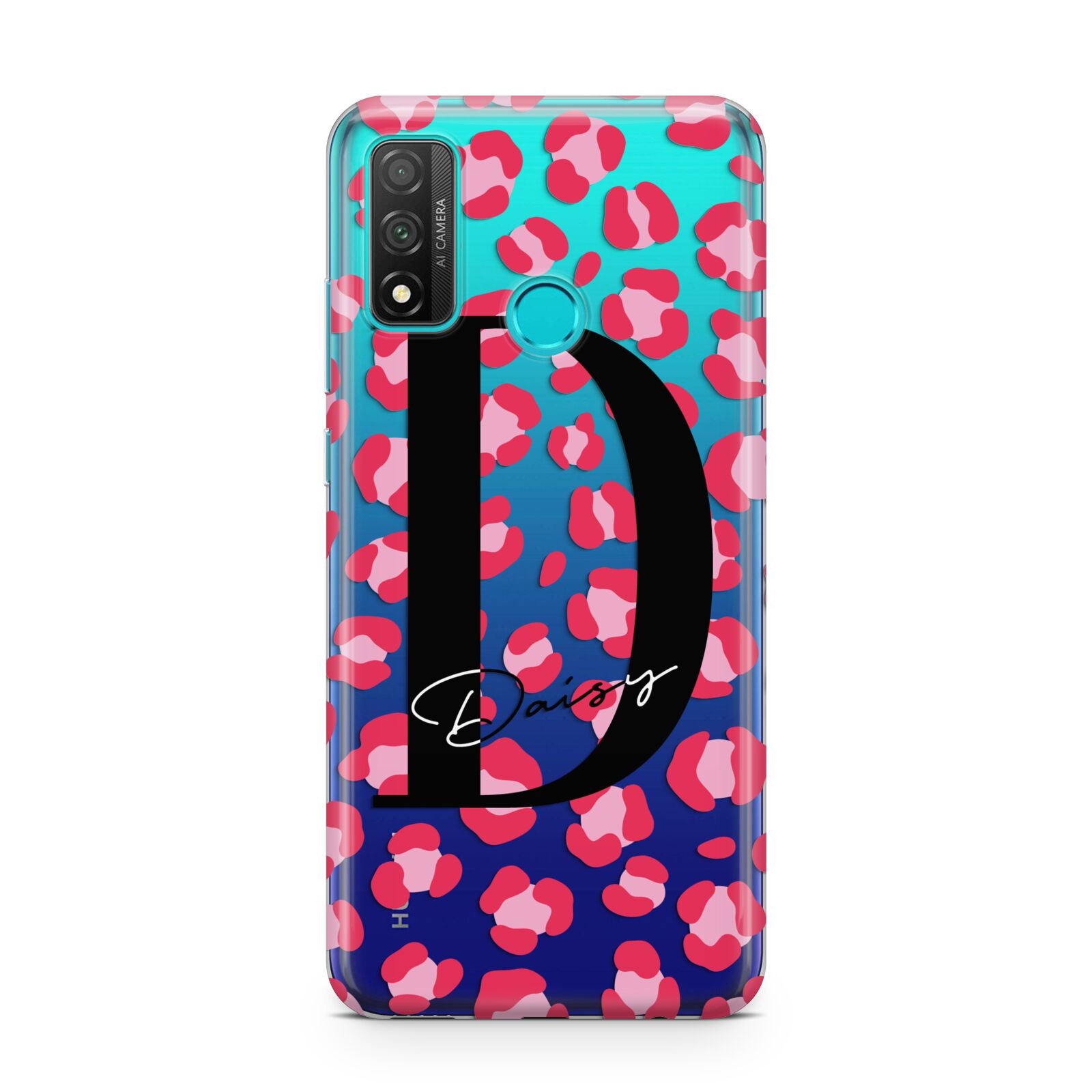 Personalised Pink Clear Leopard Print Huawei P Smart 2020