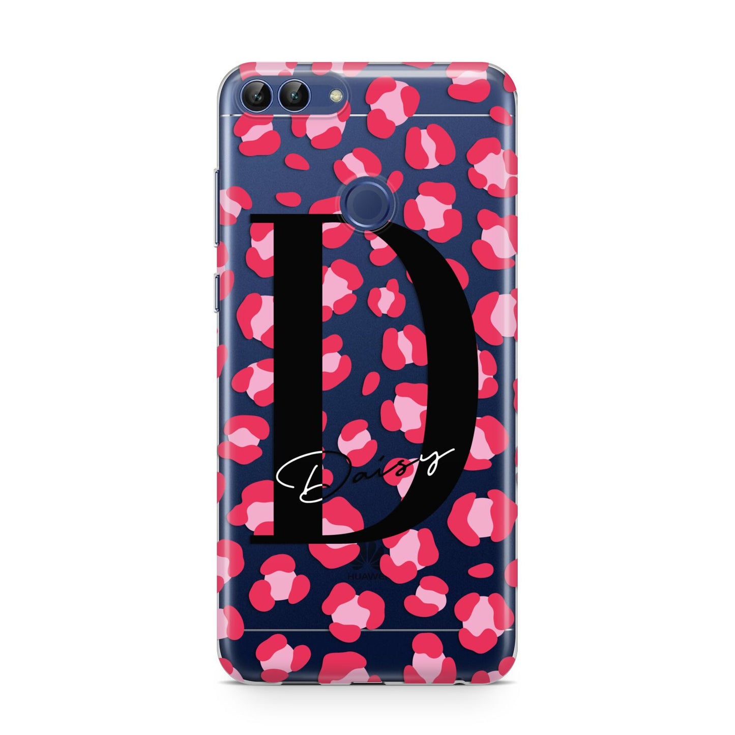 Personalised Pink Clear Leopard Print Huawei P Smart Case