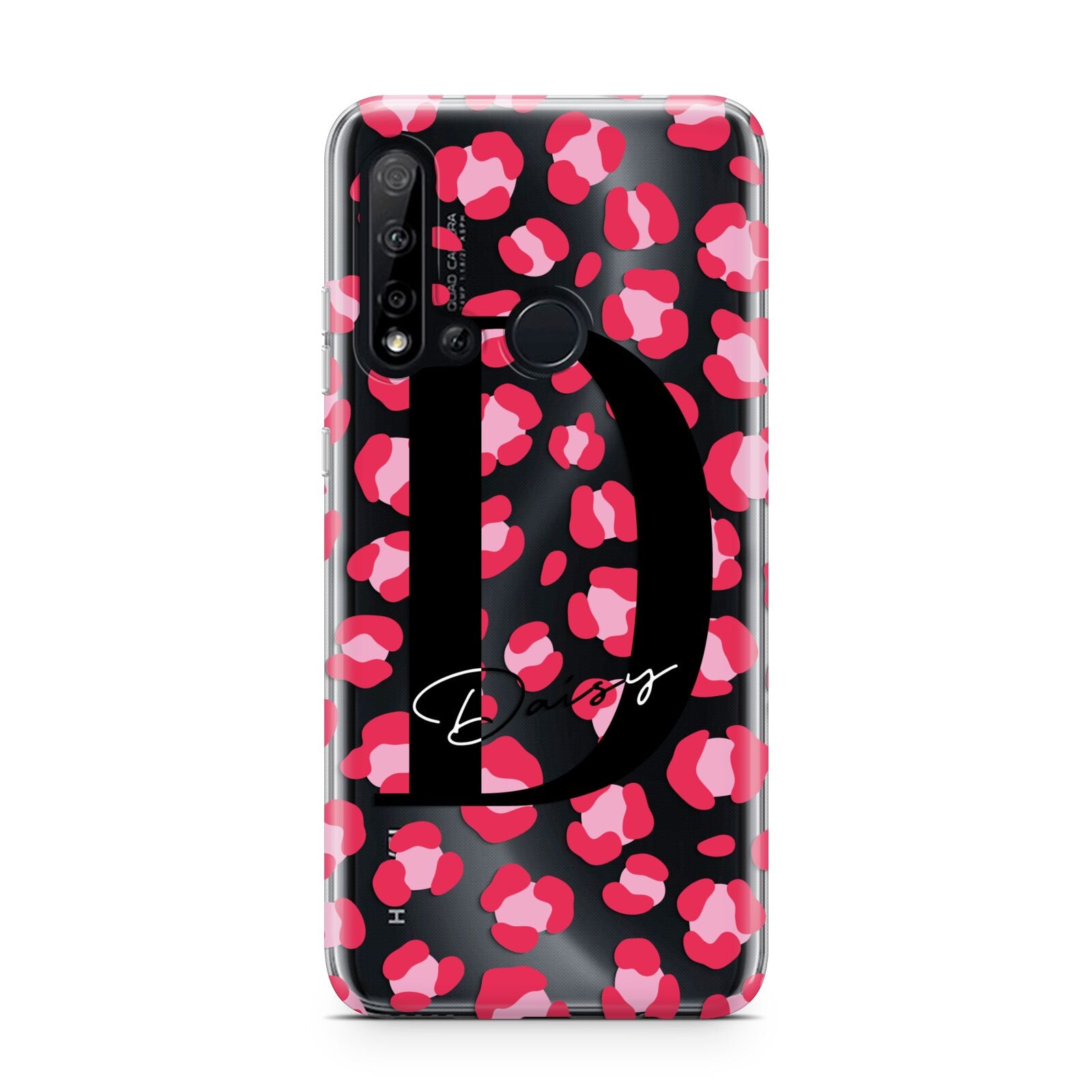 Personalised Pink Clear Leopard Print Huawei P20 Lite 5G Phone Case