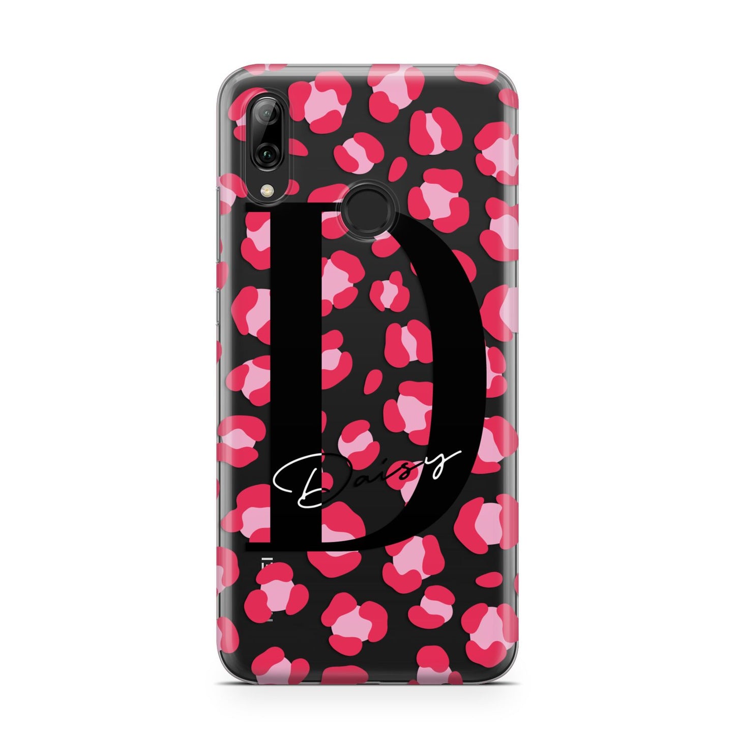 Personalised Pink Clear Leopard Print Huawei Y7 2019