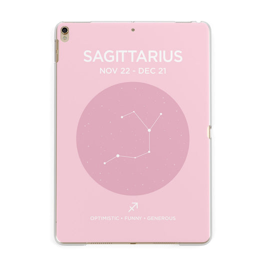 Personalised Pink Constellation Zodiac Sign Apple iPad Gold Case