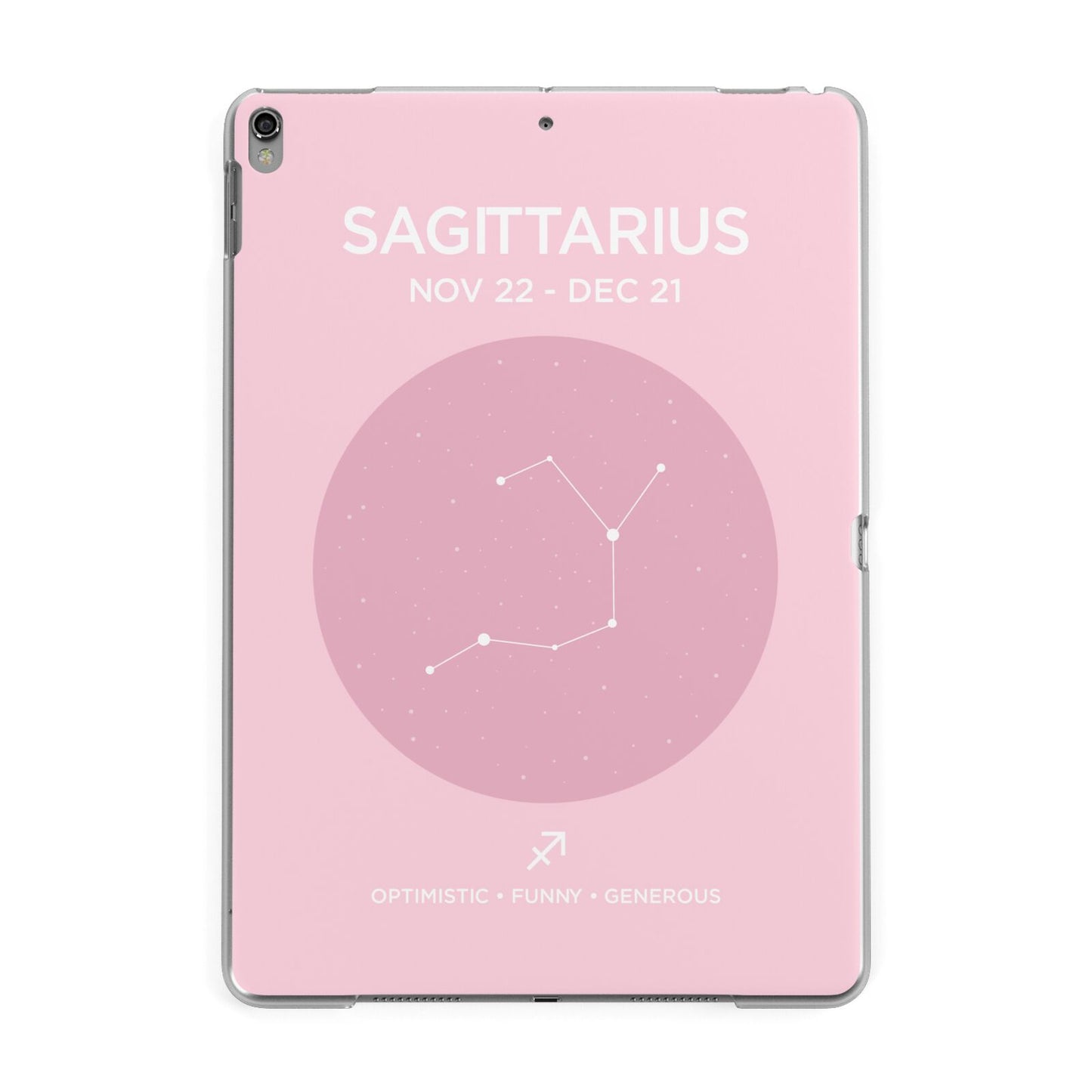 Personalised Pink Constellation Zodiac Sign Apple iPad Grey Case