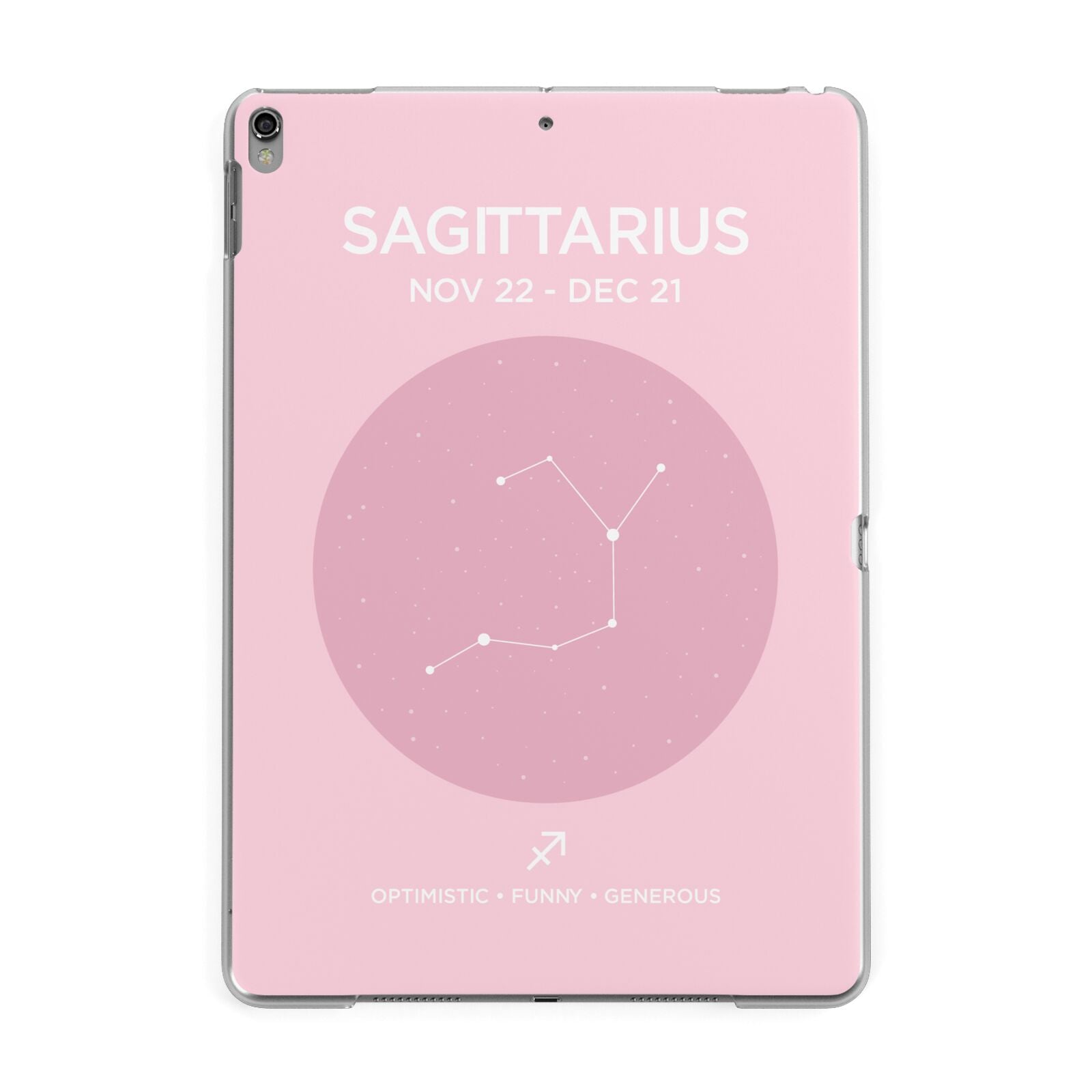 Personalised Pink Constellation Zodiac Sign Apple iPad Grey Case