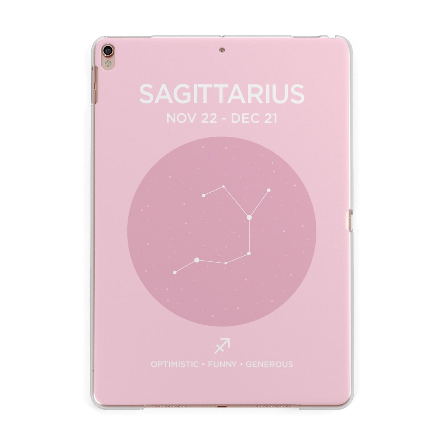 Personalised Pink Constellation Zodiac Sign Apple iPad Rose Gold Case