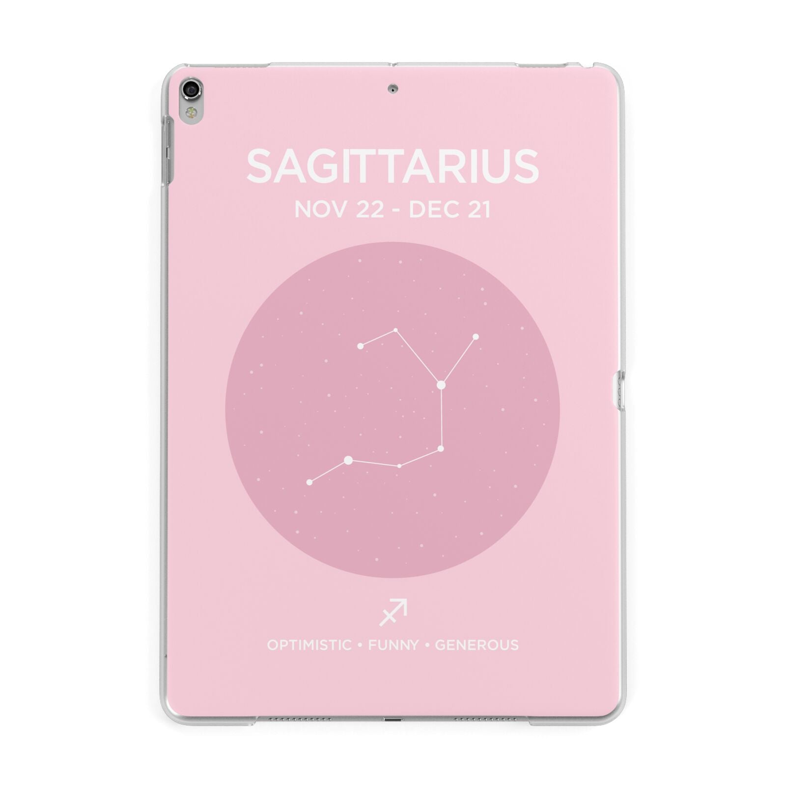 Personalised Pink Constellation Zodiac Sign Apple iPad Silver Case