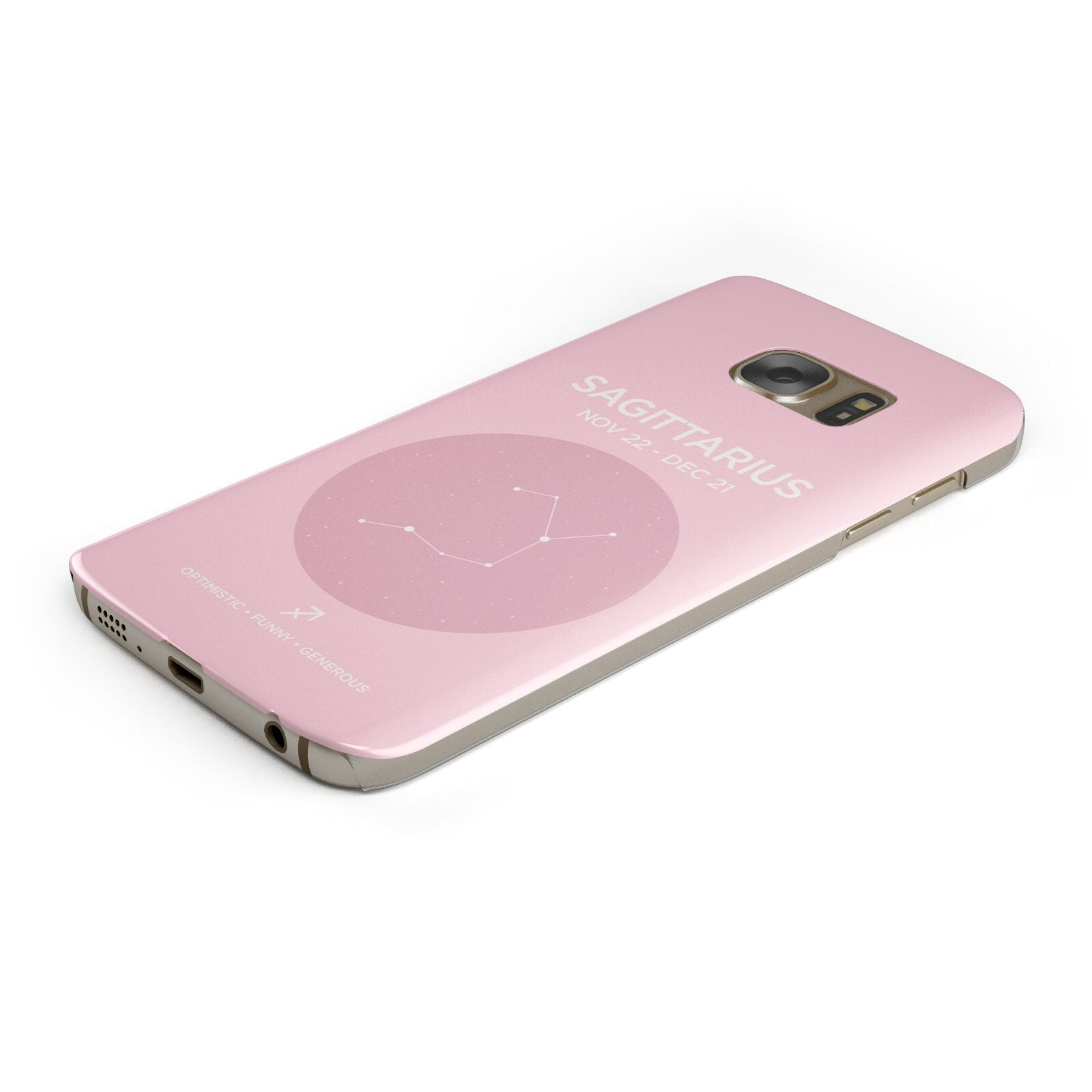 Personalised Pink Constellation Zodiac Sign Protective Samsung Galaxy Case Angled Image