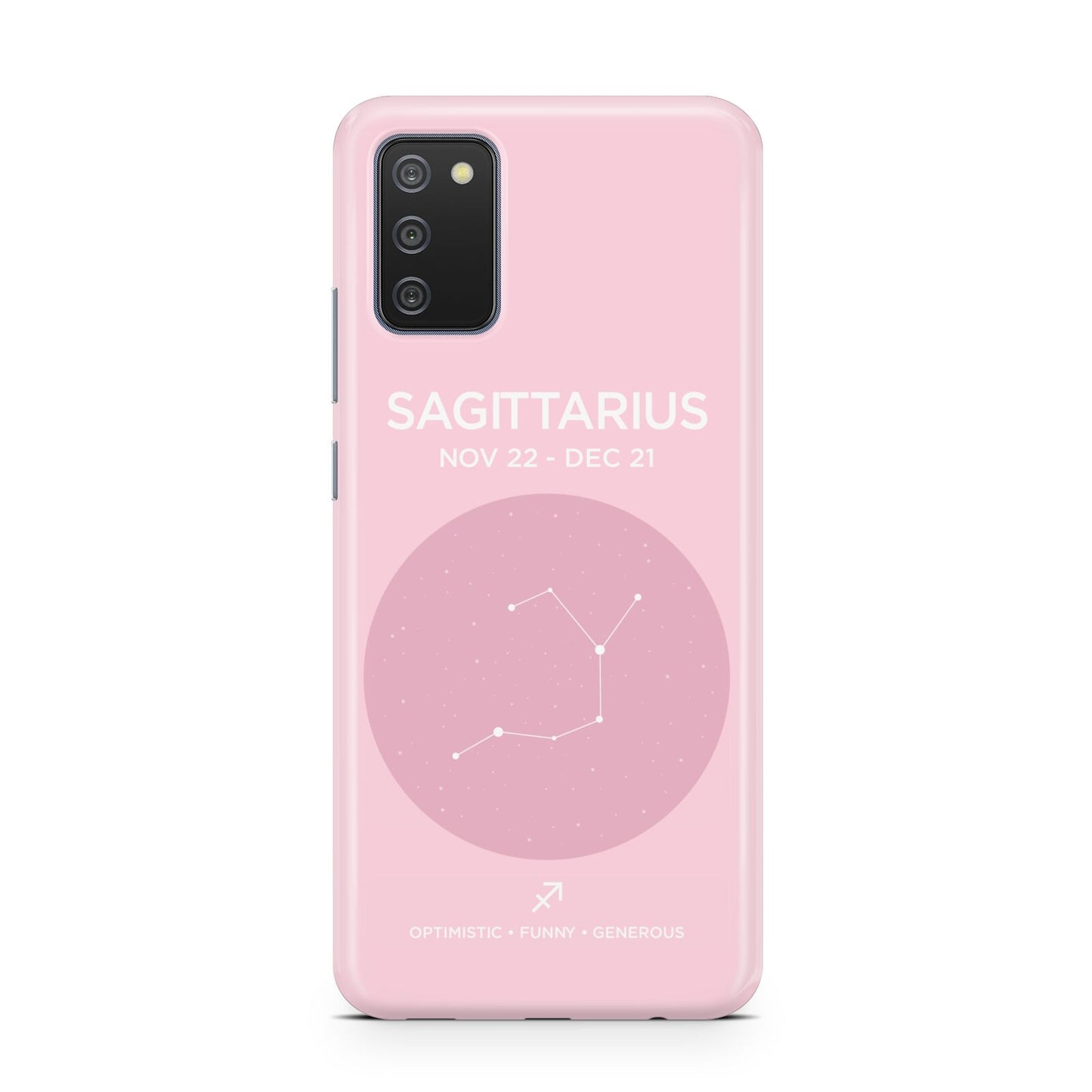 Personalised Pink Constellation Zodiac Sign Samsung A02s Case