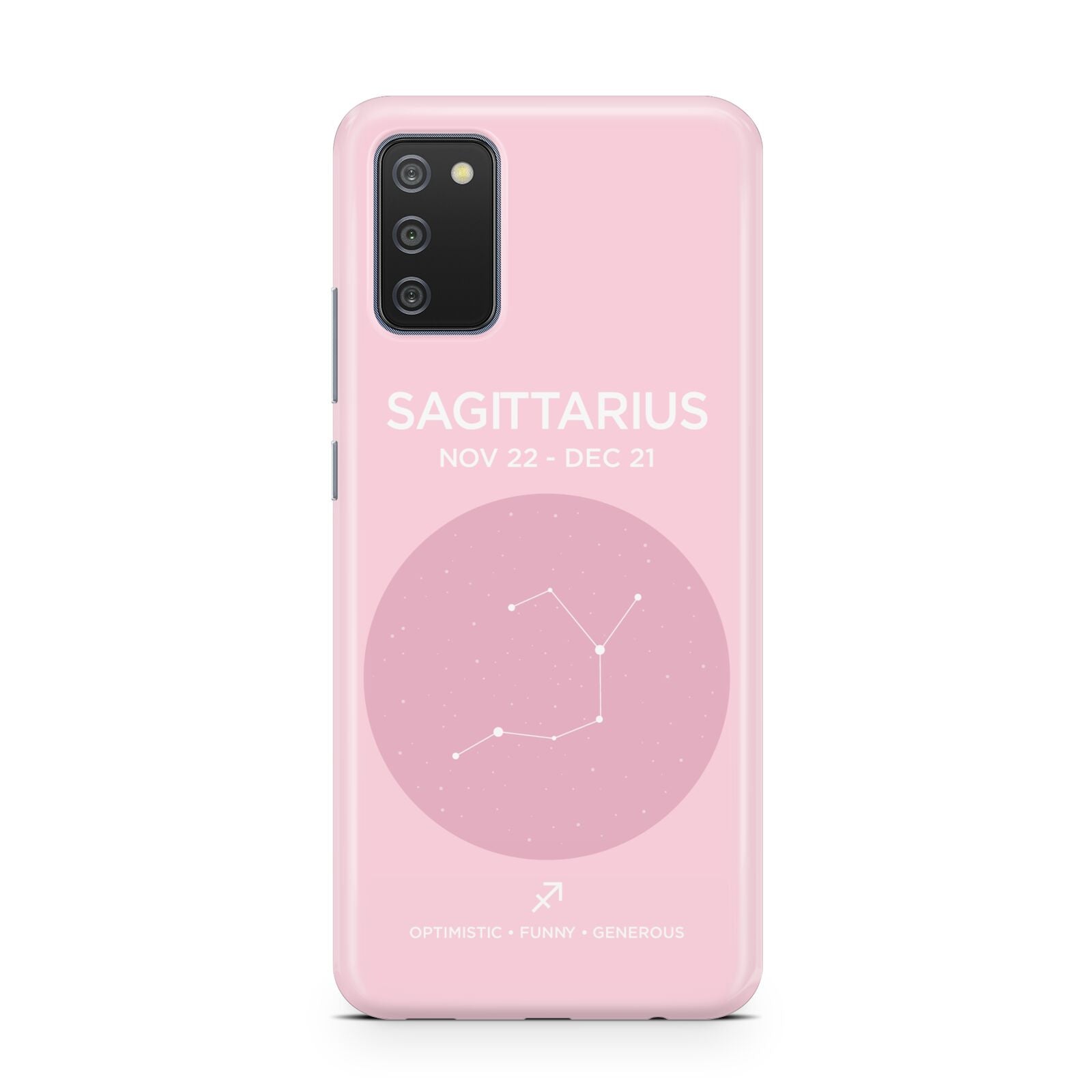 Personalised Pink Constellation Zodiac Sign Samsung A02s Case