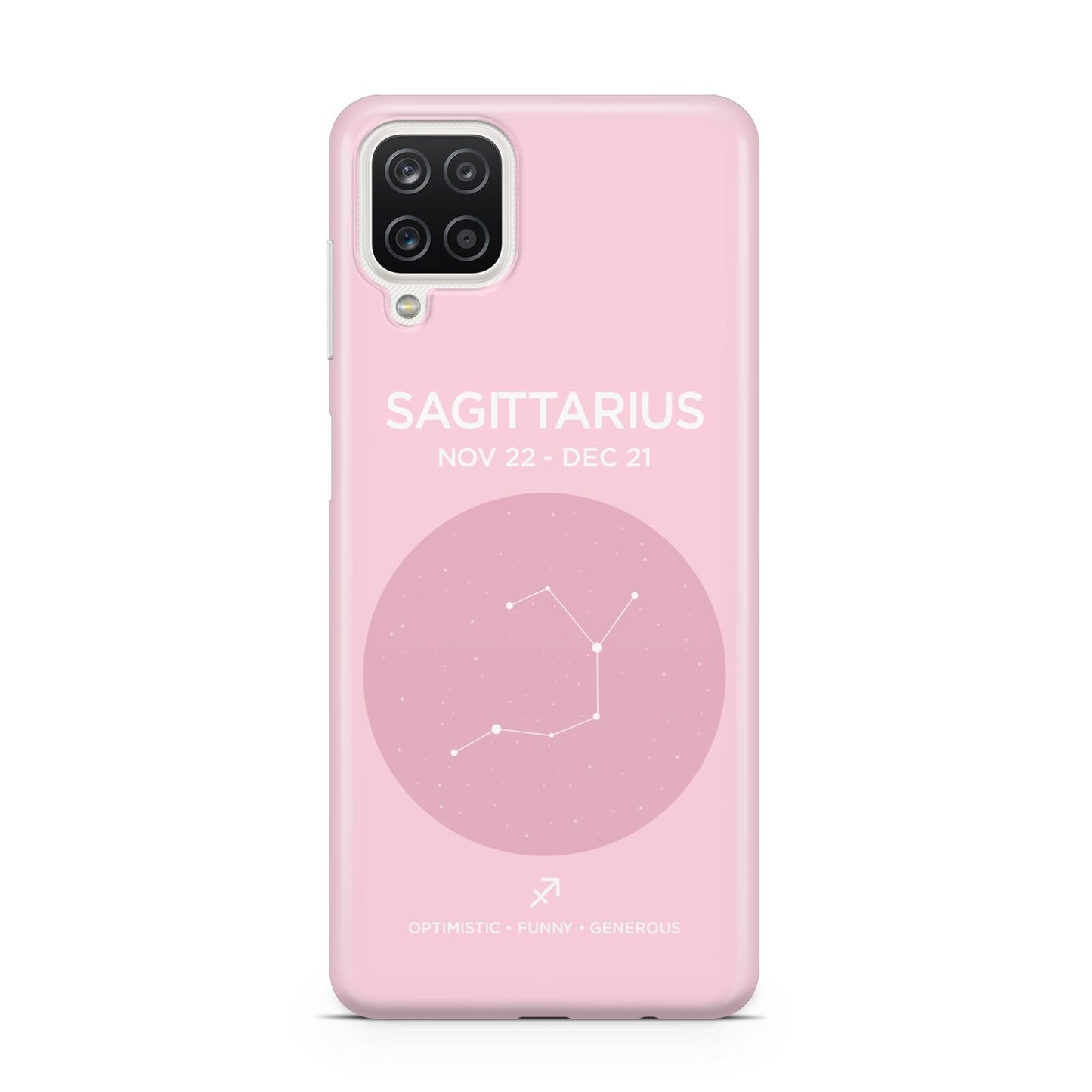 Personalised Pink Constellation Zodiac Sign Samsung A12 Case