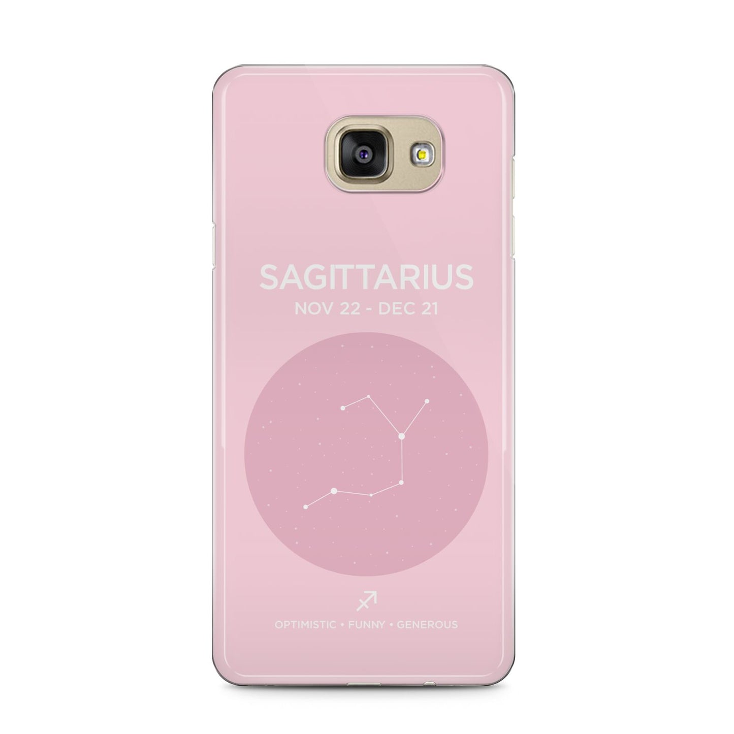 Personalised Pink Constellation Zodiac Sign Samsung Galaxy A5 2016 Case on gold phone