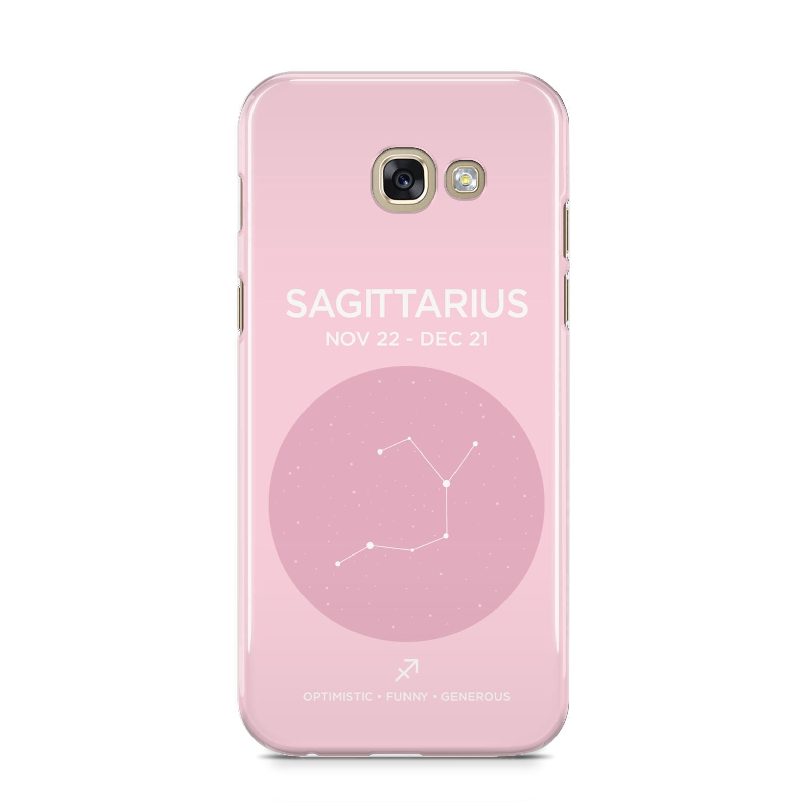 Personalised Pink Constellation Zodiac Sign Samsung Galaxy A5 2017 Case on gold phone