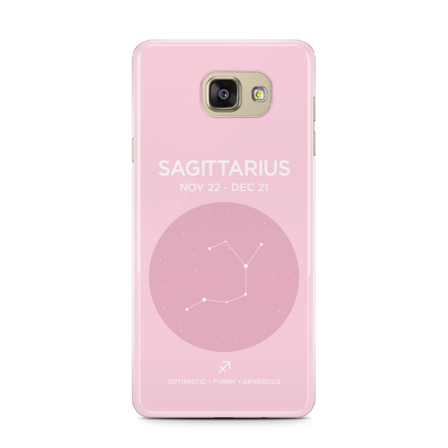 Personalised Pink Constellation Zodiac Sign Samsung Galaxy A7 2016 Case on gold phone