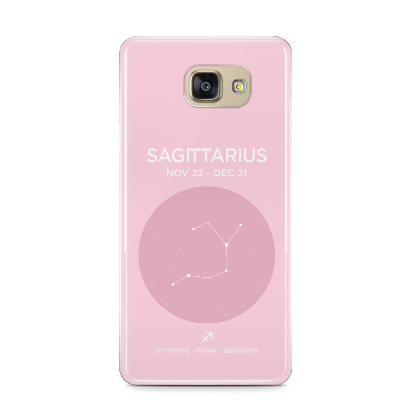 Personalised Pink Constellation Zodiac Sign Samsung Galaxy A9 2016 Case on gold phone